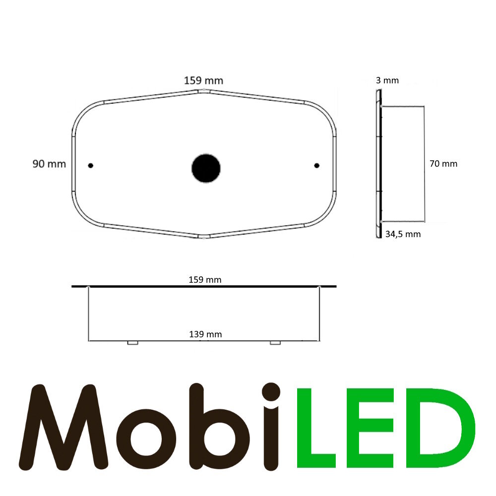 Recessed base for double burner 34,5mm Recessed base for double burner 34,5mm