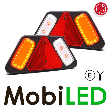 WAS Set WAS 228 Serie Achterlichten 5 functies en reflector E-keur