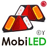 WAS Set WAS 228 Series Rear lights 5 functions and reflector E-mark
