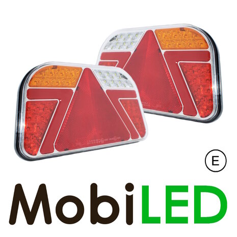 Ensemble Feux arrière pour remorque LED look "néon" 5 fonctions E-marque