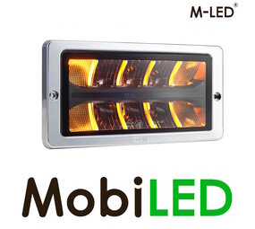 M-LED Classic 220 Feu de position ambre/blanc avec cadre chromé