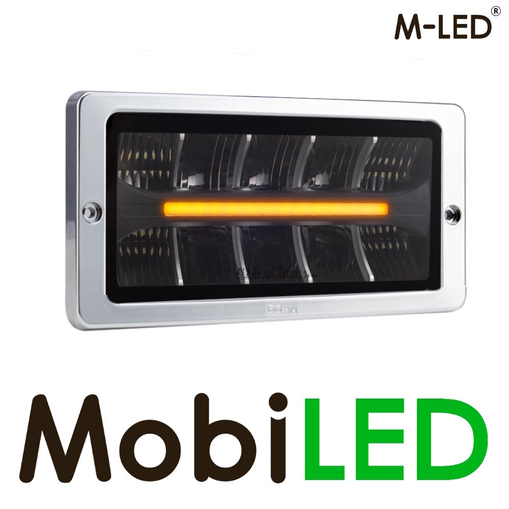 M-LED M-LED Classic 220 drivinglight with dual color positionlight line with chrome frame M-LED M-LED Classic 220 drivinglight with dual color positionlight line with chrome frame