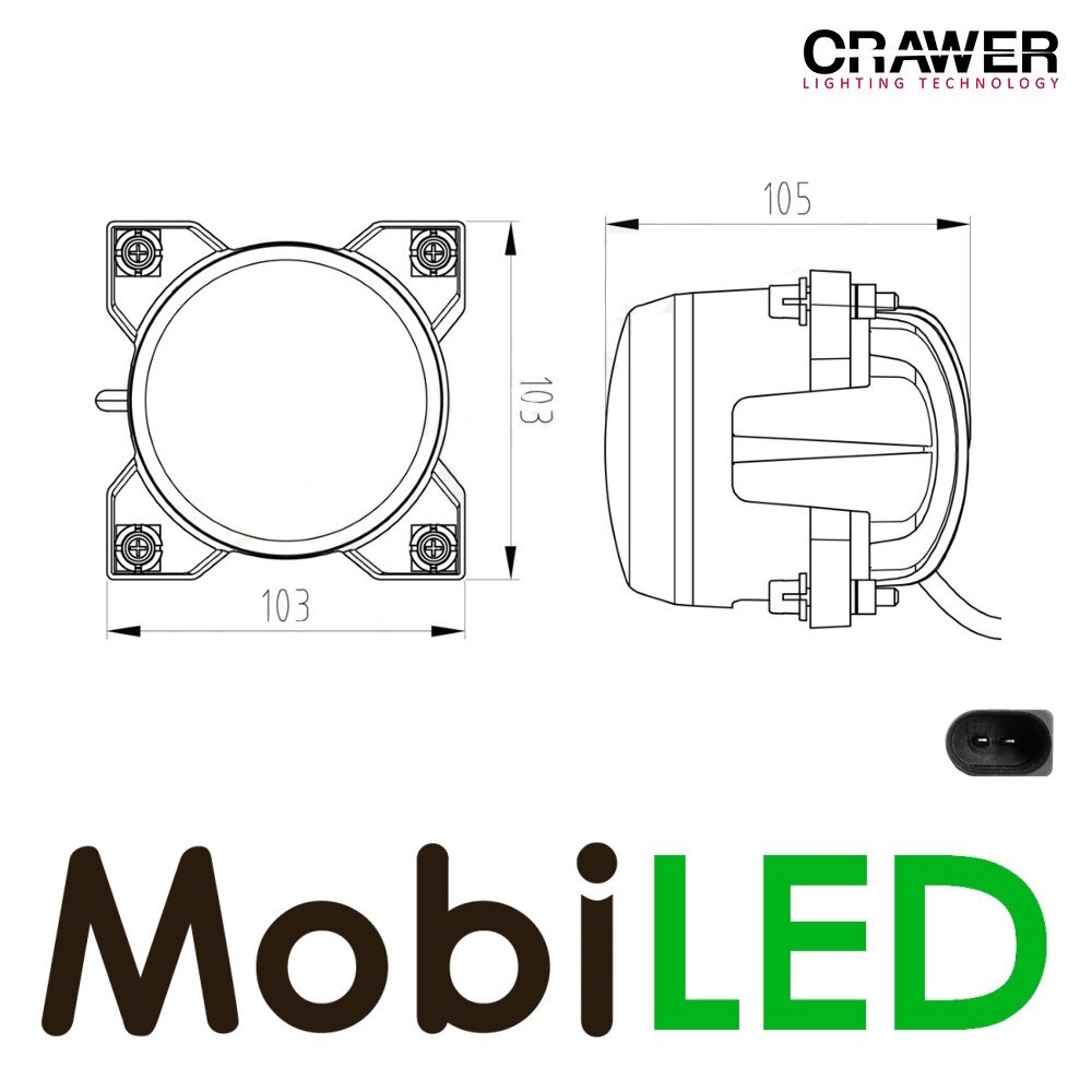 Crawer Crawer werklamp inbouw 40W rond