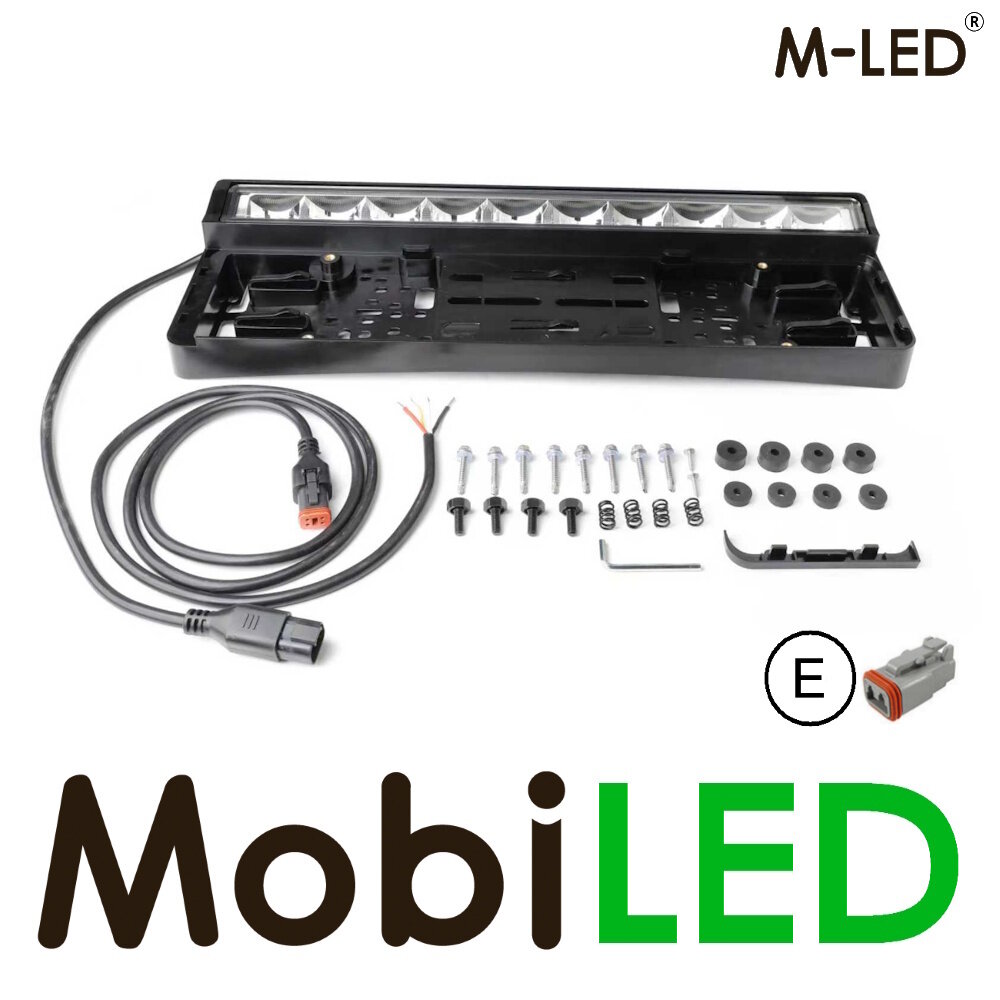 M-LED M-LED kentekenplaathouder met ledbar en amber/wit positielicht M-LED M-LED kentekenplaathouder met ledbar en amber/wit positielicht