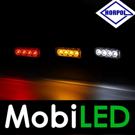 HORPOL Horpol Marking slim line 4 LEDs amber graphite 12-24 volts E-mark