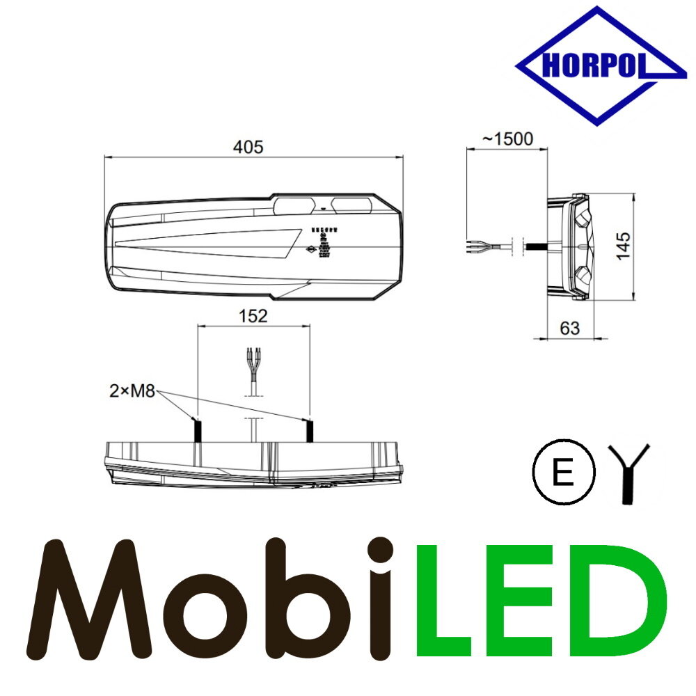 HORPOL Set Rear lights 5 functions with reflector E-mark