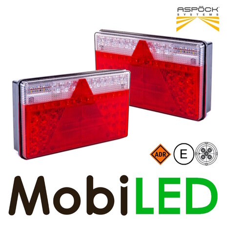 Aspöck Ensemble MultiLed II Feux arrière 5 fonctions réflecteur 12-24V E-marque