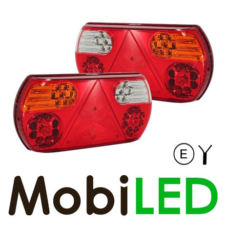 Set Trailer Rear lights oval 5 functions E-mark
