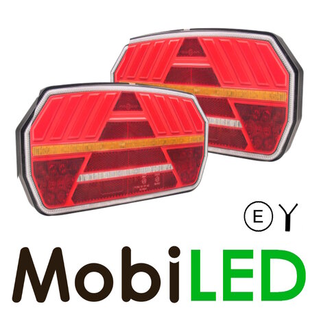 Set Rear lights 5 functions reflector E-mark