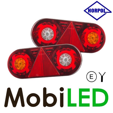 HORPOL Set Oval trailer rear lights  Stella E-mark