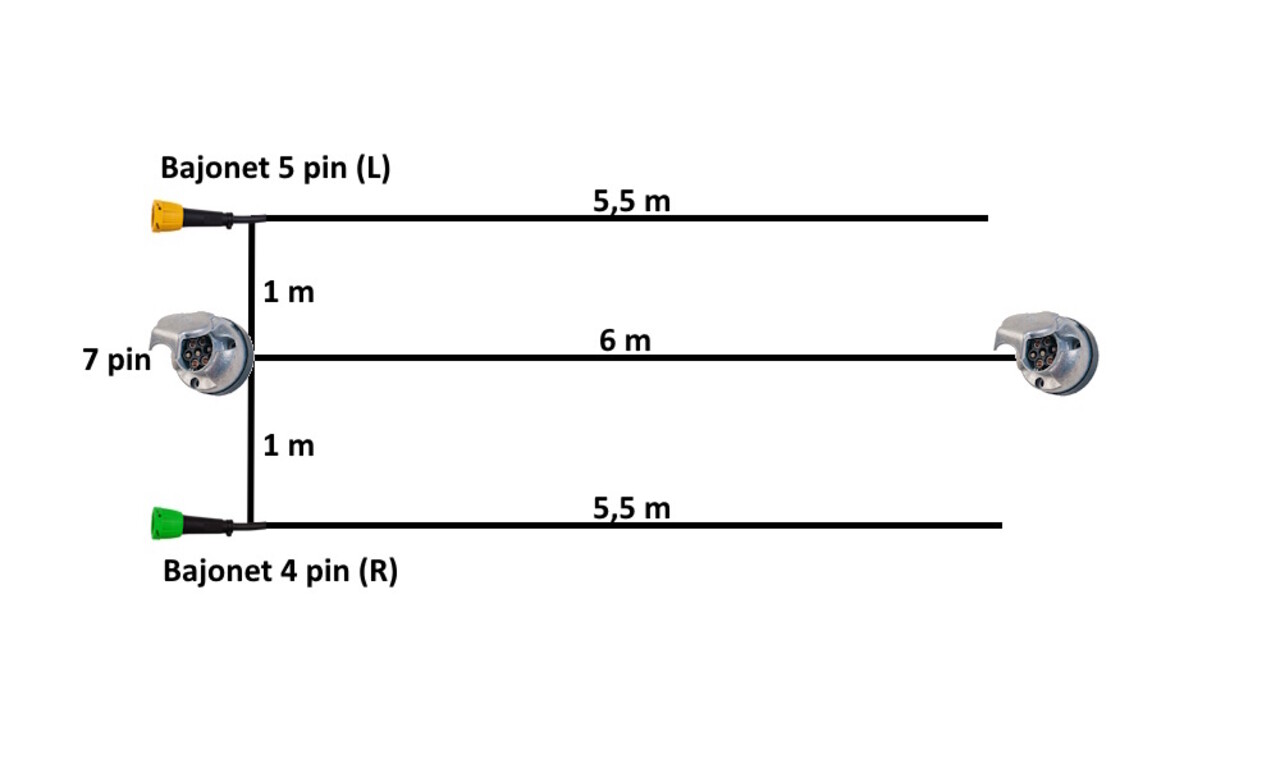 Fristom Fristom Kit agricole avec faisceau de câblage à 7 broches, 2 feux arrière, 2 feux de position 6 meter