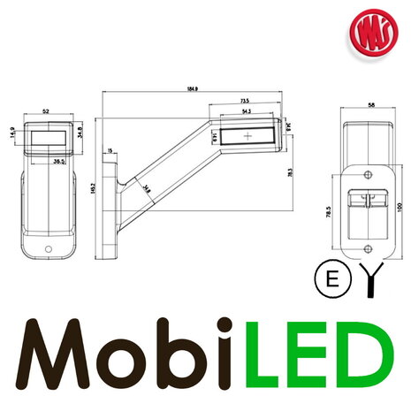WAS WAS Pendant lamp oblique model Left E-mark WAS WAS Pendant lamp oblique model Left E-mark