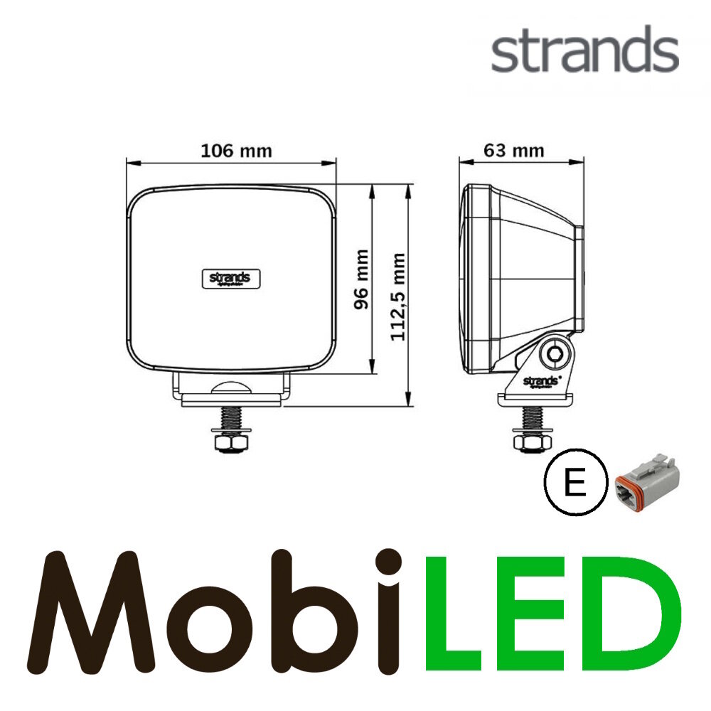 Strands Strands IZE LED OG werklamp met rood en amber positielicht 42W E-keur