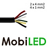 Aansluitkabel 6 aderig 2x4 mm² + 4x1 mm² Ideaal voor Ledbars of verstralers met meerdere functies Aansluitkabel 6 aderig 2x4 mm² + 4x1 mm² Ideaal voor Ledbars of verstralers met meerdere functies