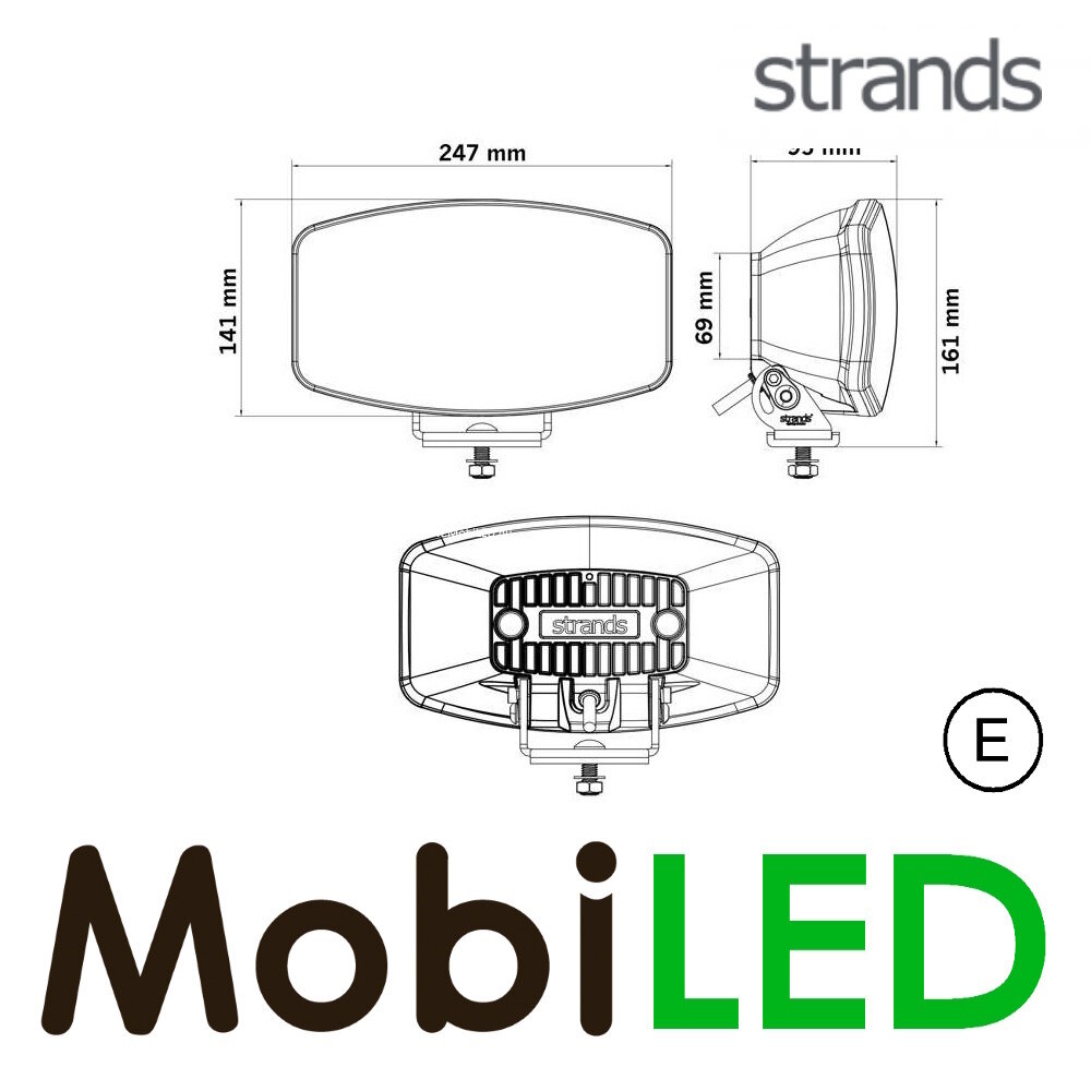 Strands Strands IZE LED OG spotlight amber/warm white position light oval E-mark