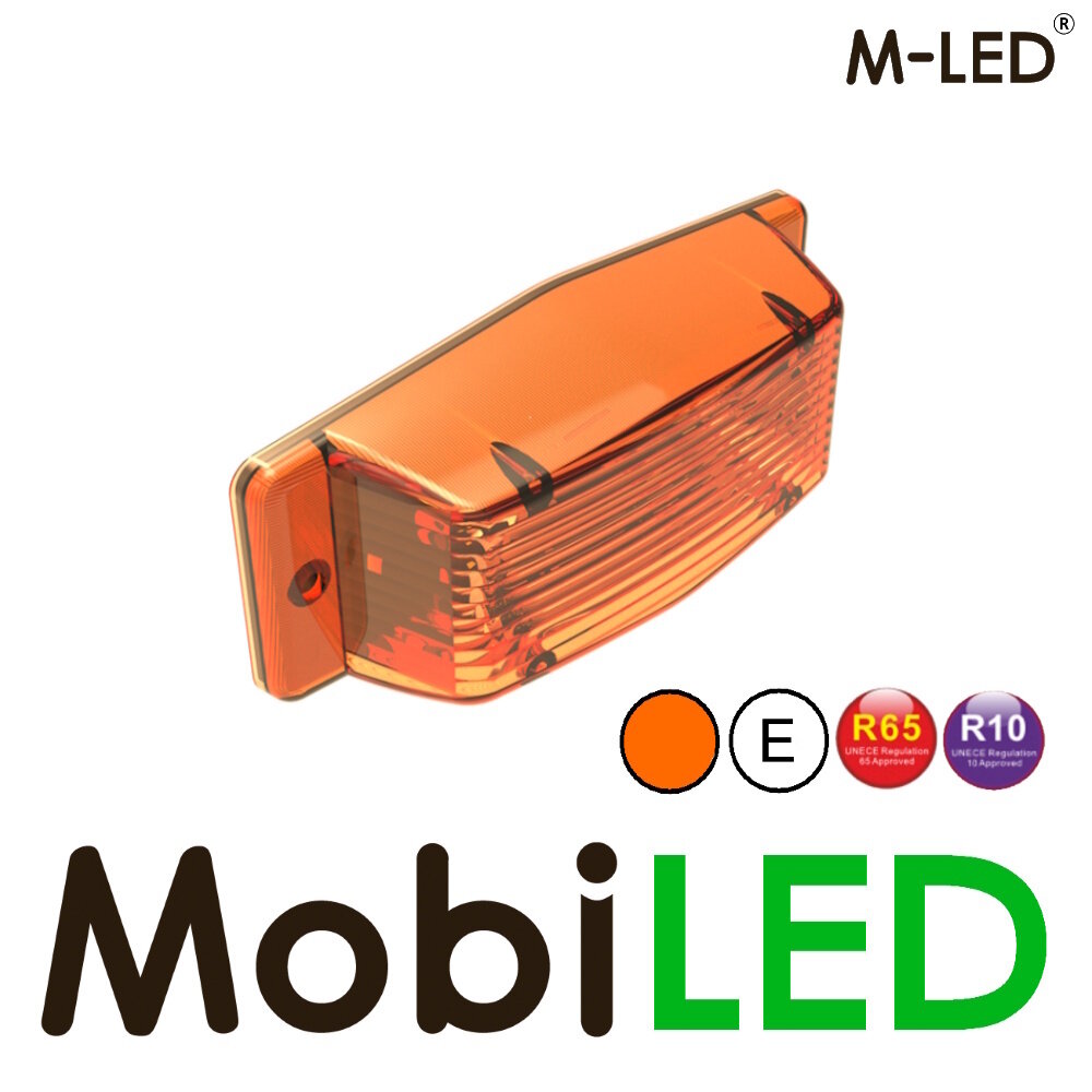M-LED M-LED Dubbelbrander met flitser klassieke stijl amber lens