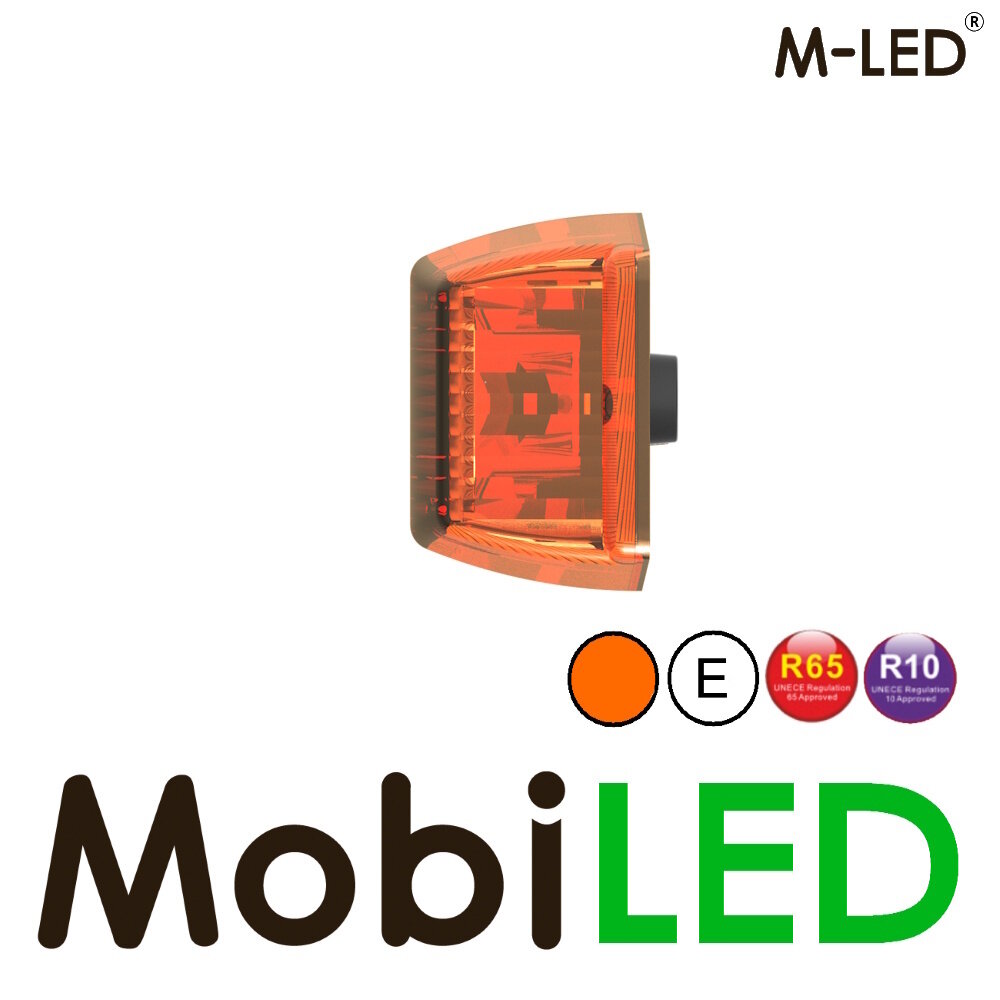 M-LED M-LED Dubbelbrander met flitser klassieke stijl amber lens