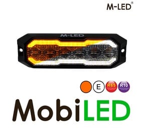 M-LED Flitser met amber/wit Halo ring dark look amber