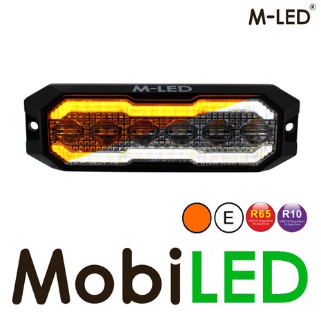 M-LED M-LED Flasher amber with Halo ring amber/white smoke E-mark