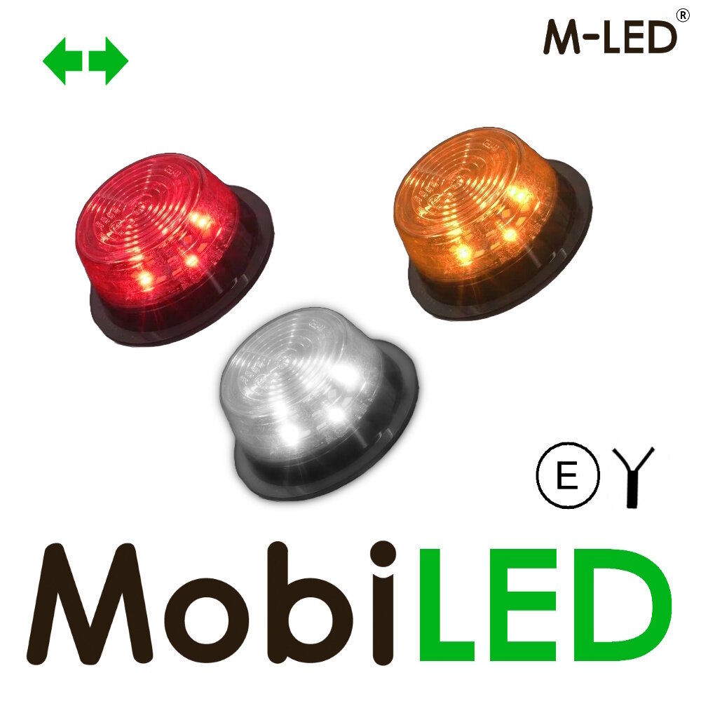 M-LED M-LED Deense lamp wit/geel/rood met richtingaanwijzer Clear Look E-keur
