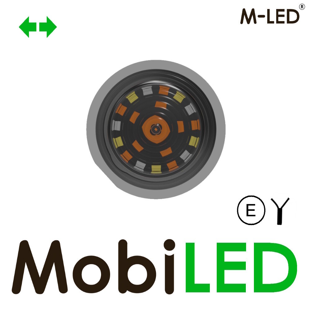 M-LED M-LED Danish-style lamp, Dark Look, with turn signal (White/Yellow/Red), E-mark