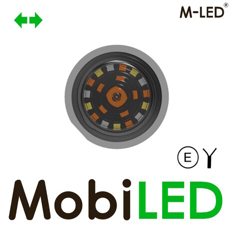 M-LED M-LED Danish-style lamp, Dark Look, with turn signal (White/Yellow/Red), E-mark