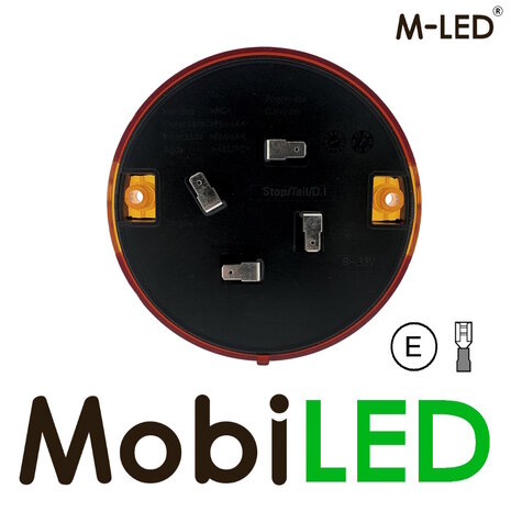 M-LED M-LED Hamburger round rear light thick 3 functions E-mark