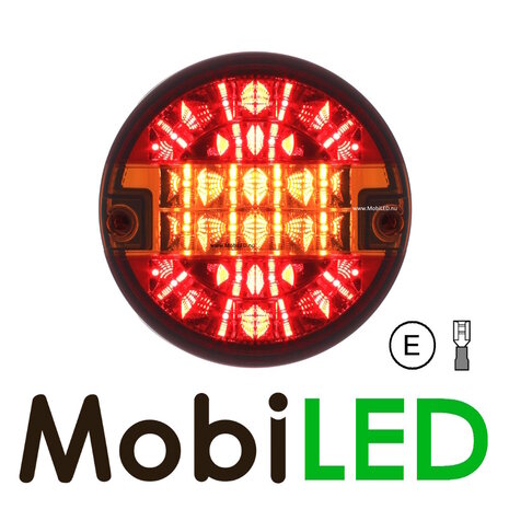 Hamburger round rear light E-mark 9-33 volts 3 functions