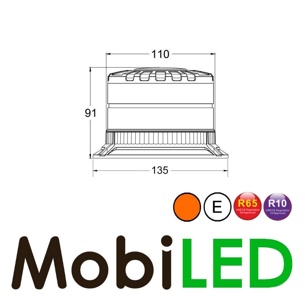 Balise rotative / lampe flash lentille sombre montage fixe