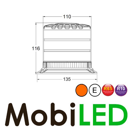 Zwaailamp / flitslamp dark lens vaste montage E-keur
