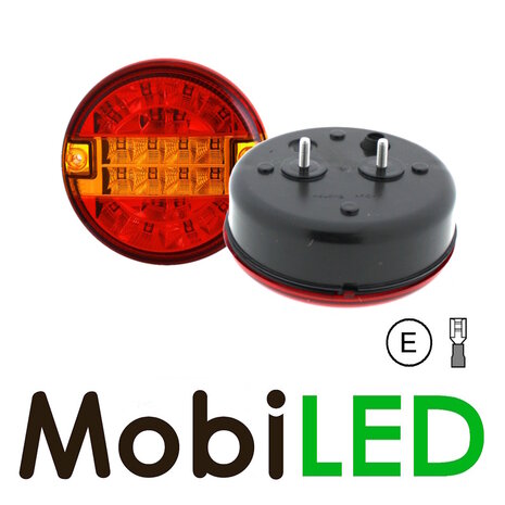Hamburger round rear light E-mark 9-33 volts 3 functions