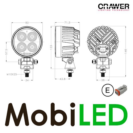 Crawer Crawer worklight round 40W 60 degrees E-mark