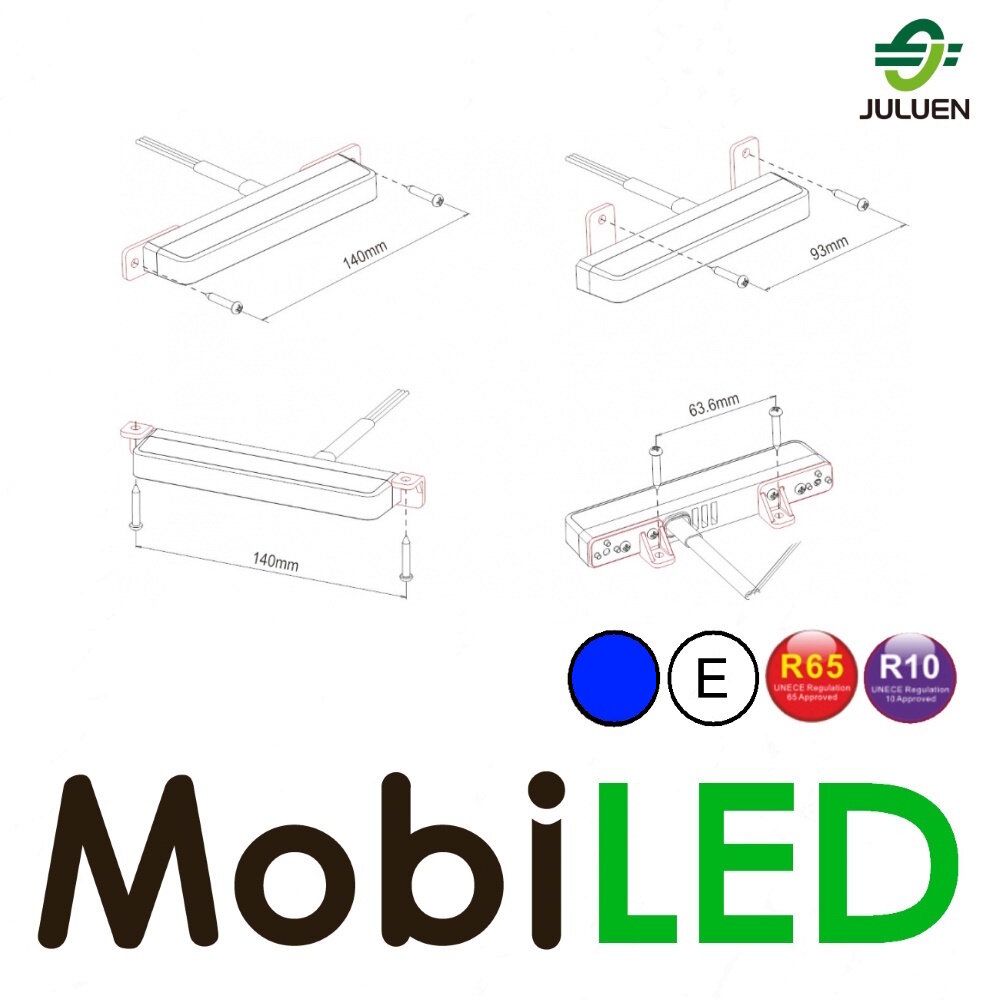 Juluen Edge-Saber clignotant ultra étroit bleu