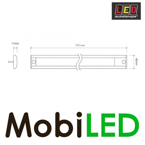 LED autolamps Aluminum interior lighting black 12 volts 770 mm