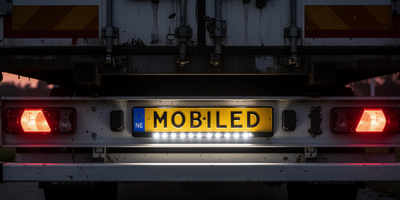 vrachtwagen met LED kentekenplaat