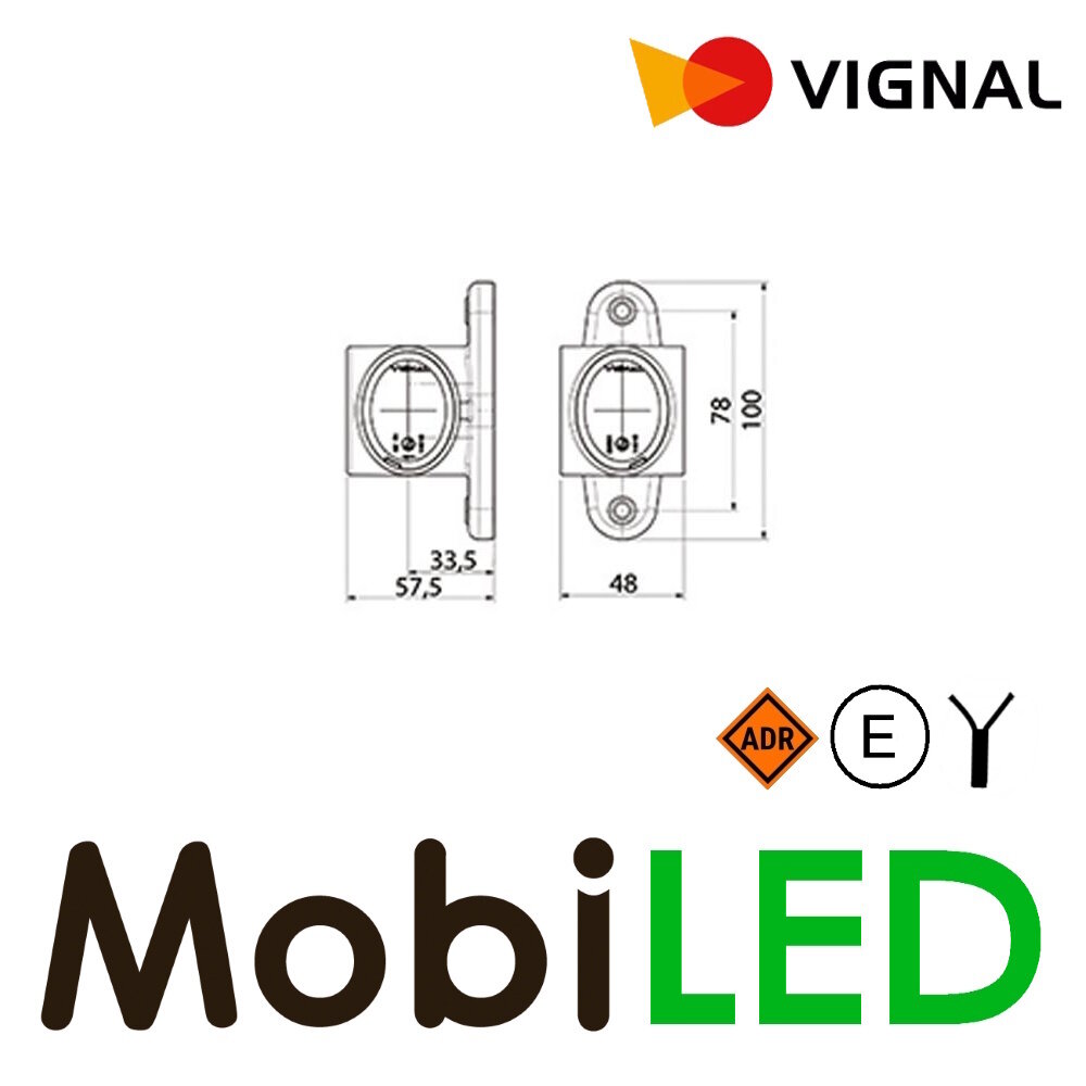 Vignal Vignal End outline marker light red/whjte/amber 12-24V E-mark