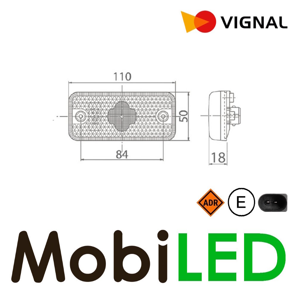 Vignal Vignal Feu de position latéral 24V ambre Iveco trucks E-mark