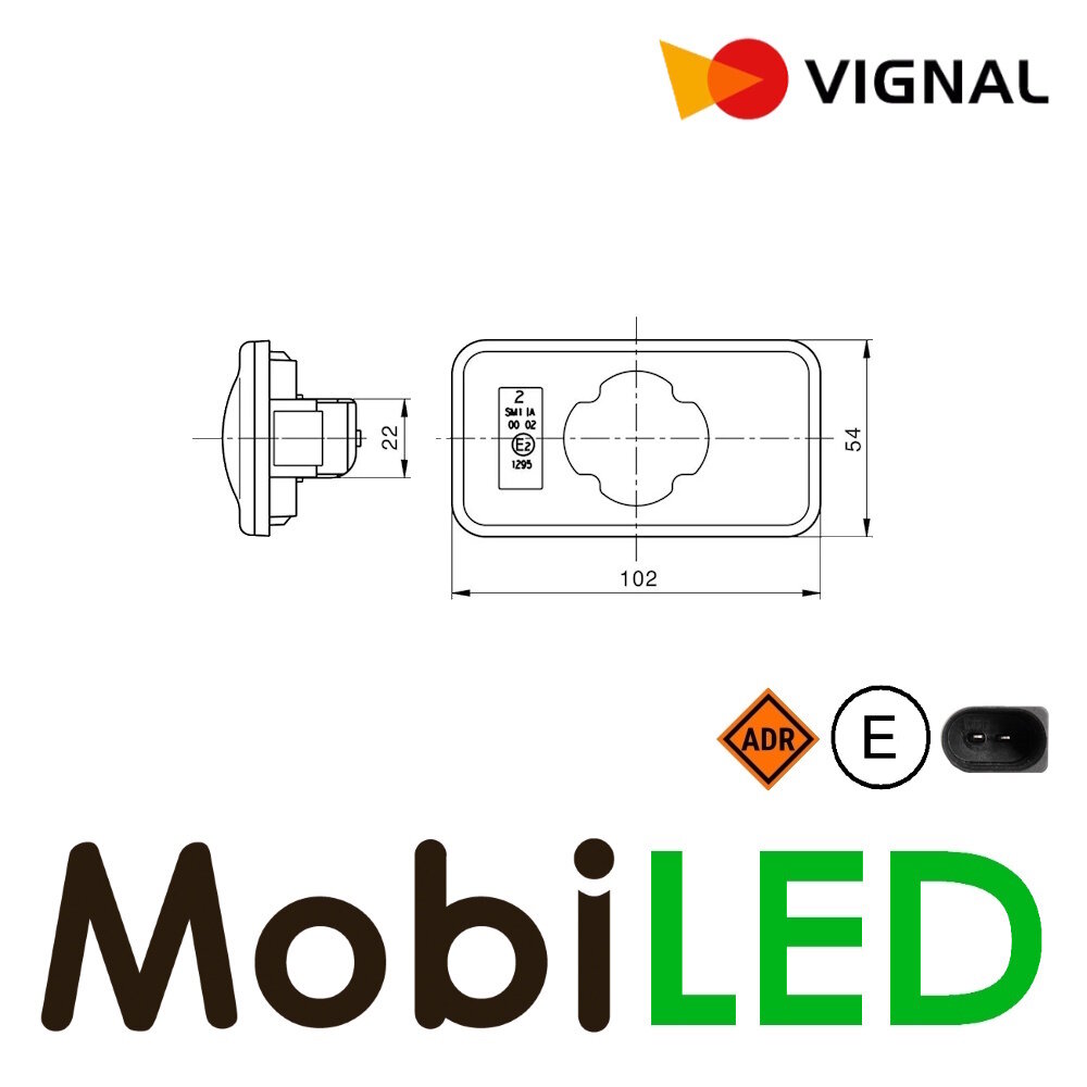 Vignal Vignal Feu de position latéral 24V ambre Renault et Volvo trucks E-mark