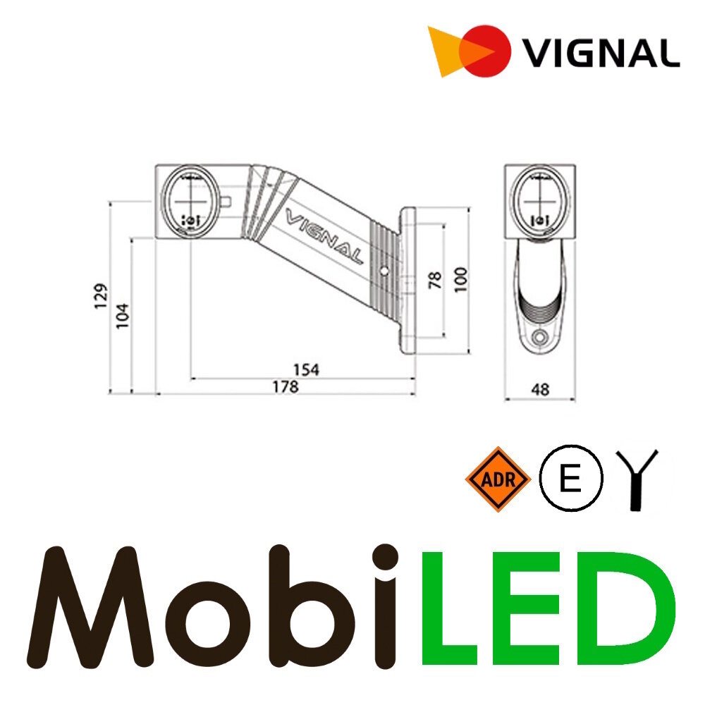 Vignal Vignal End outline markeerlamp rood/wit/amber rechts 12-24V E-keur