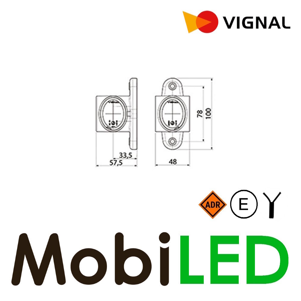 Vignal Vignal End outline markeerlamp rood/wit/amber 12-24V E-keur