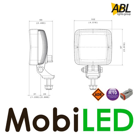 ABL ABL Compact work lamp square 29W 2000 lumens Man ABL ABL Compact work lamp square 29W 2000 lumens Man