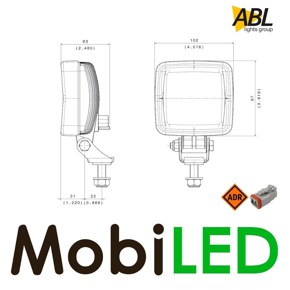 ABL ABL Compact work lamp square 29W 2000 lumens no glare