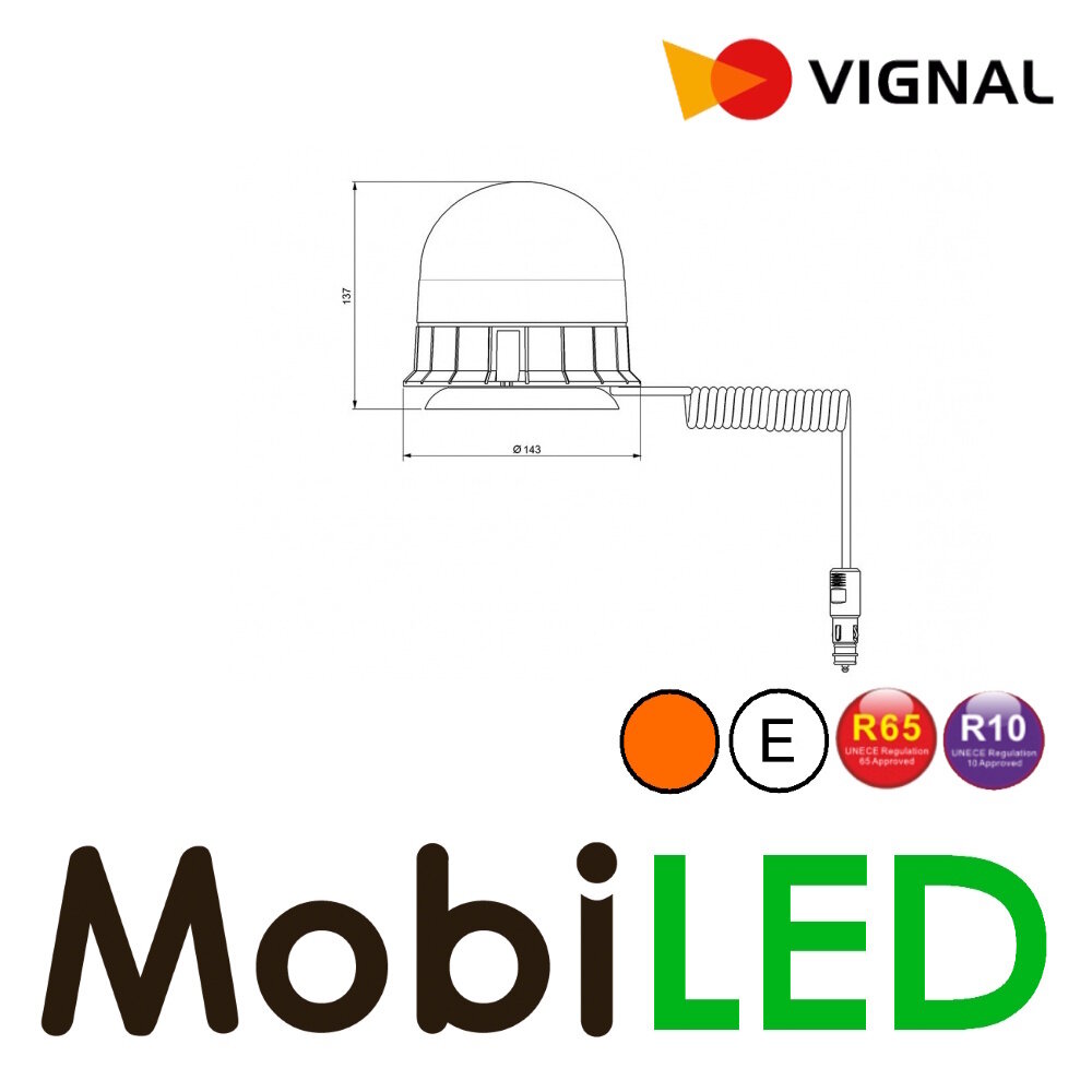 Vignal Vignal Ecological beacon double flash amber magnet E-mark