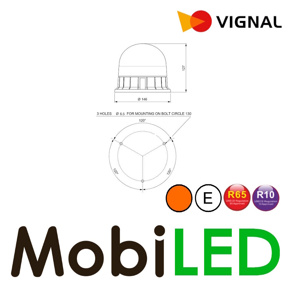 Vignal Vignal Balise écologique à double flash ambre montage fixe E-marque