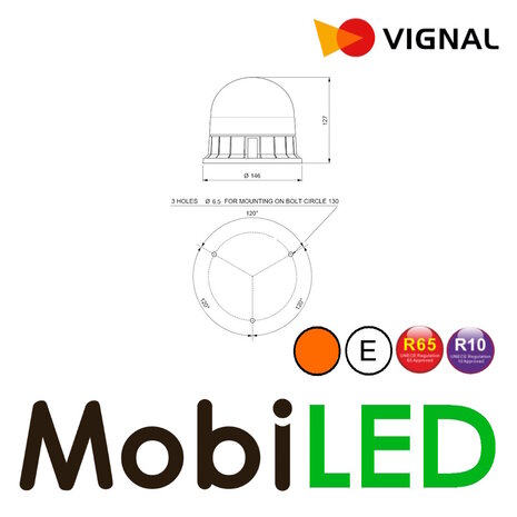 Vignal Vignal Balise écologique à double flash ambre montage fixe E-marque