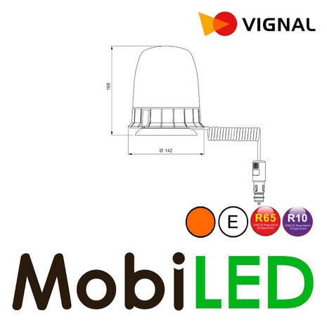 Vignal Vignal Gyrophare Taurus ambre aimant E-mark