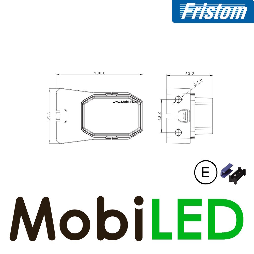 Fristom Fristom Marquage latéral bloc blanc support d'angle 0,75mm² connector E-marque