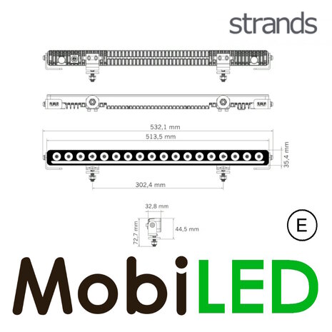 Strands Strands Nuuk D-Line bar LED 20 pouces E-marque Strands Strands Nuuk D-Line bar LED 20 pouces E-marque