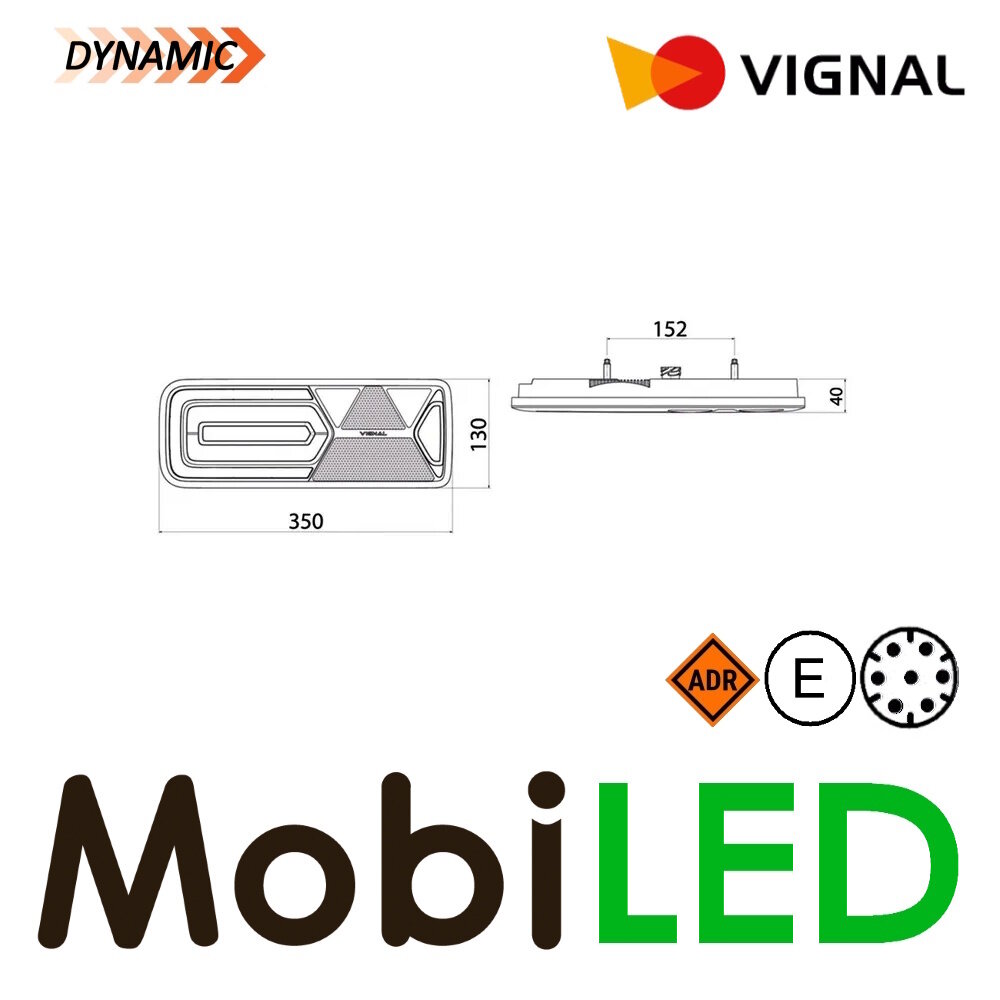 Vignal Vignal Set achterlichten 5 functies en reflector 24V 7-pin bajonet E-keur