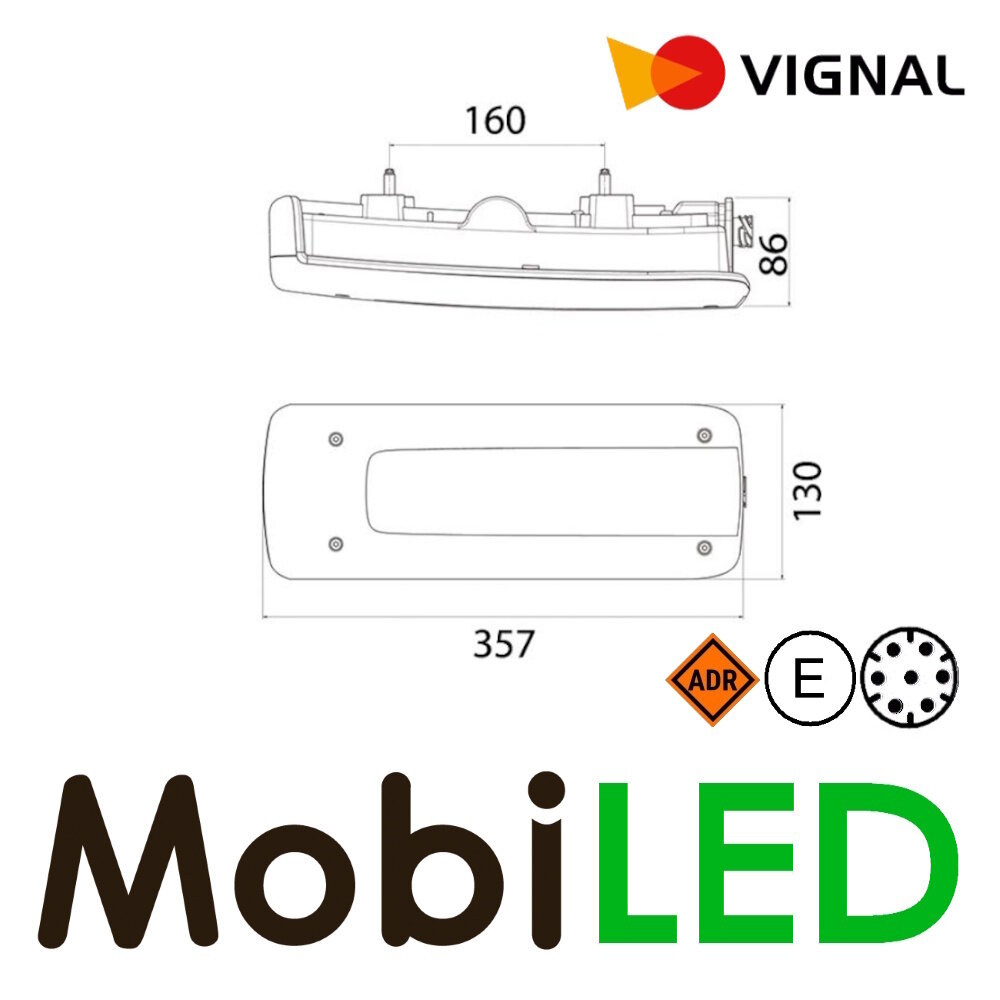 Vignal Vignal Rear light 5 functions and reflector 24V 7-pin bayonet right E-mark